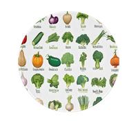 Introduction of Various Vegetables Printed Round Mousepad 8 inch, Gaming Mouse-pad Non-Slip Accessories for Computers,Laptop,Office,Home - 4 PCS