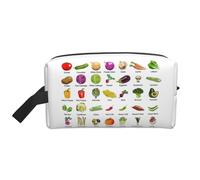 Introduction of Various Vegetables Printed Travel Organizer Bag, High Density Storage Case with Protective Foam for Electronics