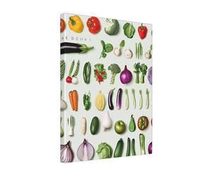 Introduction of various vegetables Printed Wooden Framed Cotton Wall Art 40x50 CM, Modern Canvas Print Picture, Elegant Home Office Hotel Decor