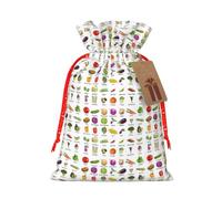 Introduction Of Various Vegetables Printing 1 Pc Christmas Bag With Drawstring For All Adults To Give Presents Halloween
