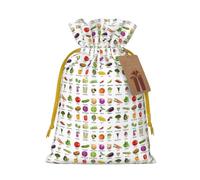 Introduction Of Various Vegetables Printing 1 Pc Christmas Bag With Drawstring For All Adults To Give Presents Halloween