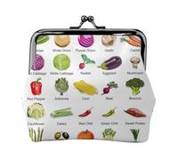 Introduction of Various Vegetables Printing Minimalist Travel Wallet, Small Storage Pouch for Hiking Trips and Outdoor Excursions
