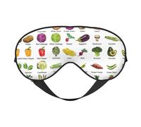 Introduction of Various Vegetables Printing Soft Eye Mask,Double-Sided Soft Eye Cover for Sleep,Travel,Yoga, Adjustable Strap, Blocks Light