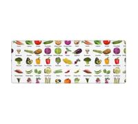 Introduction Of Various Vegetables Prints Extended Mouse Pad 12x31.5in