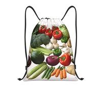 Introduction Of Various Vegetables Sports String Backpack Stylish Gym Sack Foldable Sport Gym String Bag For Men Hunting Shopping 39X46Cm