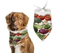 Introduction of Various Vegetables Spring Summer Dog Bandanas Soft, Dog Scarf Washable Triangle, Pet Bandana Cute Outdoor Accessories for Small Dogs Cat Pet