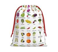 Introduction Of Various Vegetables Ultra Soft Velvet Gift Bag, Comfortable To The Touch, Reusable