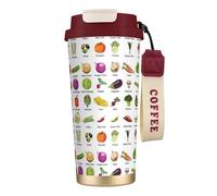 Introduction of Various Vegetables Water Bottle with Straw Lid Stainless Steel Wide Mouth Insulated Leak Proof for Women Red