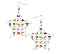 Introduction of Vegetables Statement Earrings for Women, Star Drop Earrings, Elegant Dangle Jewelry for Formal Gatherings