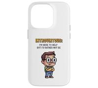 Introirtuous I'm Here To Help But I'd Rather Not Be Pixel Ar Case for iPhone 14 Pro