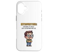 Introirtuous I'm Here To Help But I'd Rather Not Be Pixel Ar Case for iPhone 16 Plus