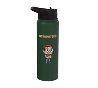 Introirtuous I'm Here to Help But I'd Rather Not Be Pixel Ar Stainless Steel Insulated Water Bottle