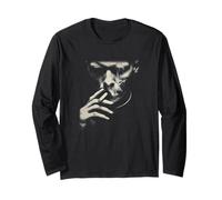 Introspective Hand to Face Abstract Portrait Long Sleeve T-Shirt