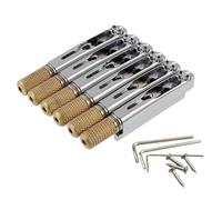 Introti 10.5mm 6 String Headless Electric Guitar Bridge Zinc Alloy Fixed Bridge for Headless Guitars with Nut and Wrench for DIY Building Replacement and Upgrade (Sliver)
