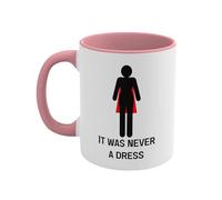 Introti 11oz It was Never A Dress Mug Multi-Purpose Women Empowerment Coffee Cup Reusable Creative Ceramic Mug Birthday Gifts for Women Mom Boss