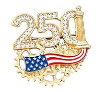 Introti 2inch American Flag Lapel Pin Red White Blue 1776-2026 Patriotic Floral Star Badge Independence Day 250th Anniversary Pins Badge Gift for Independence Day and Patriotic Collectors (A 1pcs)