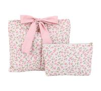 Introti 2Pcs Bible Sleeve Book Covers Large Capacity Vintage Floral Bags with Bow Lightweight for Shopping Travel Daily Office Work Outing Gifts