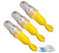 Introti 3Pcs Boat Flares LED Electronic Boat Distress Flare IP65 Waterproof Marine Emergency Signal Lights Smart Sensor Emergency Signaling Flares for Boats Fishing Nets Buoys Life Rafts (Yellow)