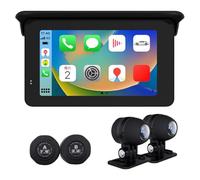 Introti 5 Inch Motorcycle Carplay Navigation System with Wireless CarPlay & Auto Dash Cam Portable Screen with BT Navigation for Motorcycle
