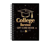 Introti 5 X 7 Inch 24 Pages College Survival Gift Card Book Spiral Binding Graduation Gift Card Book Portable Graduation Photo Album Minimalist for Family And Friends (Style A))