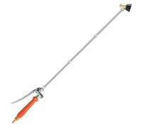 Introti 57.48 Inch Metal Replacement Sprayer Wand 2 Hose Clamps Brass Barb Sprayer Wand Adjustable Telescopic Watering Tool with Copper Nozzle for Irrigation Systems & Cleaning Car