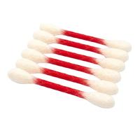 Introti 6 Pack Cotton Swab Cat Toy with Catnip Giant Interactive Felt Kitty Kicker Toy Sticks Kitten Chew Dental Teething Ropes for Boredom Exercise & Digestive Aid (Red)