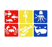 Introti 6Pcs Creative Tracing Boards Reusable Ruler Stencils Drafting Tools Set DIY Colored Painting Templates for Kids Children Drawing Crafts School Stationery