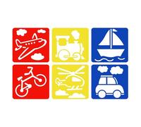 Introti 6Pcs Creative Tracing Boards Reusable Ruler Stencils Drafting Tools Set DIY Colored Painting Templates for Kids Children Drawing Crafts School Stationery