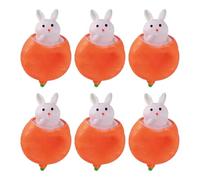 Introti 6Pcs Rabbit Squeeze Toy Reusable Easter Bunny Sensory Fidget Toy Squeeze Decompression Toys for Holiday & Birthday Gifts