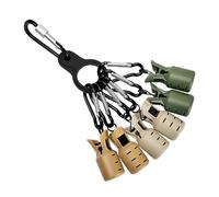 Introti 6Pcs Webfoot Octopus Hooks Cover with Carabiner Cuttlefish Umbrella Lure Cap Anti-Scratch Wood Shrimp Tail Hook Protector Outdoor Camping Fishing Tools (M3)
