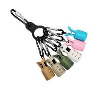 Introti 6Pcs Webfoot Octopus Hooks Cover with Carabiner Cuttlefish Umbrella Lure Cap Anti-Scratch Wood Shrimp Tail Hook Protector Outdoor Camping Fishing Tools (M1)