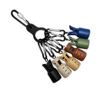 Introti 6Pcs Webfoot Octopus Hooks Cover with Carabiner Cuttlefish Umbrella Lure Cap Anti-Scratch Wood Shrimp Tail Hook Protector Outdoor Camping Fishing Tools (M2)