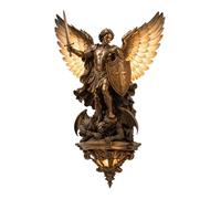 Introti 8inch/20cm Archangel Michael Wall Lamp Bronze Finish Modern Angel Gold Wall Lights Creative (Battery Not Included) for Home Living Room Bedroom Bedside Decor