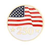 Introti American Independence Day Brooch Pins 4Styles 250 Years America Flag Anniversary Pins 250th Anniversary Lapel Enamel Pin for Women Men