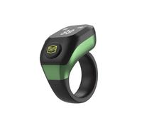 Introti BT5.4 Smart Ring Counter Adjustable Sizes 18mm 20mm 22mm OLED Display Zikr Counter Rings Rechargeable Tasbih Tally Counting Rings for Vibration Prayer Reminders (Green)