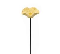 Introti Ceramic Flower Design Bee Watering Station with Ground Stakes Mini Pollinator Water Feeder Easy To Install Bird Baths for Lawn Yard Patio Outdoor Decor (Yellow)