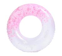 Introti Cherry Blossom Inflatable Pool Float Inflatable Swim Tube Floaties Round Intertubes Pool Floating Tubes for Summer Beach Preppy Party Supplies (White 100)