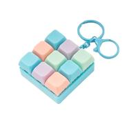 Introti Clicker Keyboard Fidget 9-in-1 Detachable Reconfigurable Clicker Button Finger Keychain for Kids Adults Decompression Gifts