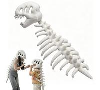 Introti Dinosaur Skeleton Costume for Kids, 3D Plush Dino Skull Outfit with Skeleton Hood, Soft & Washable Dress-Up Cape for Halloween, Parties, Photo Props, Christmas, Gifts, Playtime