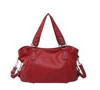 Introti Female PU Leather Luxury Solid Color Classic Crossbody Bag Large Capacity Top-Handle Hobo Purse Flexible Carrying Soft Casual Shoulder Bags Commute Working Tote Bags