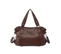 Introti Female PU Leather Luxury Solid Color Classic Crossbody Bag Large Capacity Top-Handle Hobo Purse Flexible Carrying Soft Casual Shoulder Bags Commute Working Tote Bags