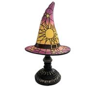 Introti Handmade Gothic Witch Hat Lamp - Stained Resin Night Light for Bedroom, Halloween Decor, Mystical Wizard Hat Design for Wiccans & Home Altar, Unique Witchcraft Gift