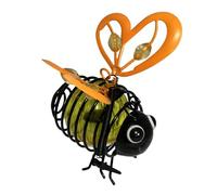 Introti In-Sect Simulation Light with Elastic Spring Lights Decorations Figurine Solar Hanging Flying Lamp for Outdoor(Orange 3)