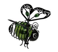 Introti In-Sect Simulation Light with Elastic Spring Lights Decorations Figurine Solar Hanging Flying Lamp for Outdoor(Green 5)