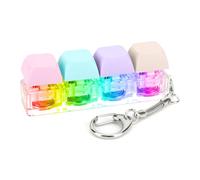 Introti Keyboard Fidget Keychain 4 Keys Keyboard Decompression with LED Light Button Stress Relief DIY Keyboard Cube for Adult To Relief Stress Pass The Time