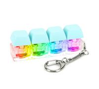 Introti Keyboard Fidget Keychain 4 Keys Keyboard Decompression with LED Light Keyboard Clicker DIY Keyboard Fidget for Adult To Relief Stress Pass The Time