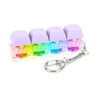 Introti Keyboard Fidget Keychain 4 Keys Keyboard Decompression with LED Light Keyboard Clicker DIY Keyboard Cube for Adult To Relief Stress Pass The Time