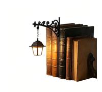 Introti Library Lantern Bookshelf Lamp, Decorative LED Nightlight for Reading Nook, Portable Bookcase Lighting, Vintage Shelf Light for Home Library, Mini Desk Ornament