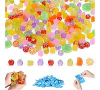 Introti Luminous Mini Fruit Figurines, Glow in the Dark Resin Food Charms, Assorted Fruit & Vegetable Miniatures for Fairy Garden, Dollhouse, Crafts, Micro Landscape Decor