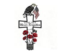Introti Metal Redbird Cemetery Memorial Stake Weatherproof Flower-Shaped Condolence Decor Easy Installation Miss You Cross Design Plaque for Funerals/Memorial Services (A)
